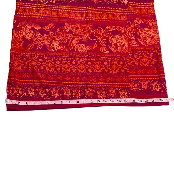 R&K Originals Maxi Dress Red Faux Wrap Sleeveless Tropical Floral Size 14 Y2K - Picture 13 of 15